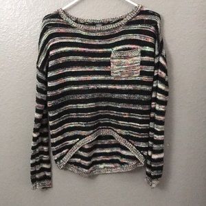 Black + multicolored striped long sleeve
